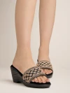 Shoetopia Embellished Sequence Detailed Black Wedges For Women & Girls